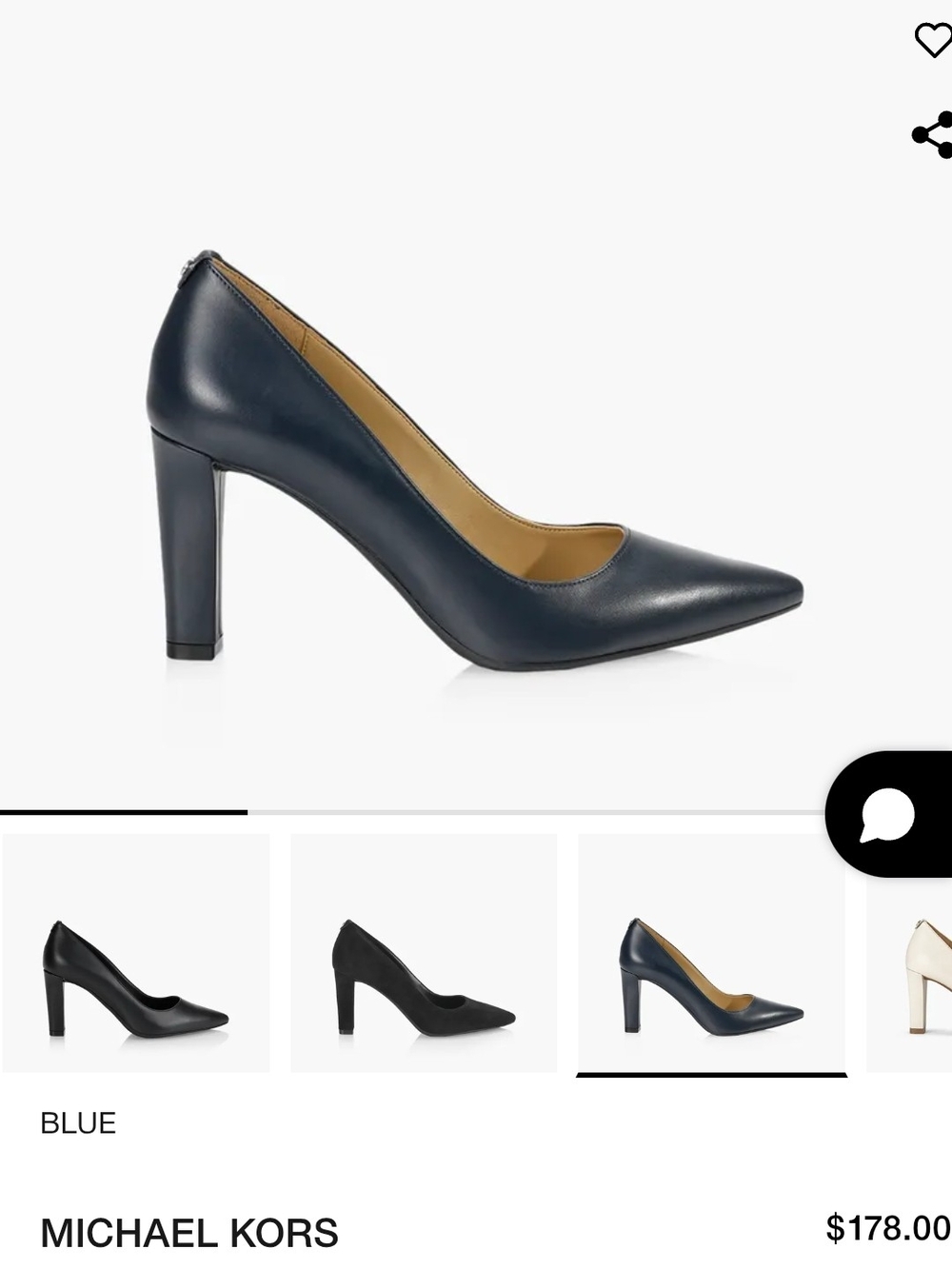 Michael Kors Blue Leather Pointed-Toe Pump